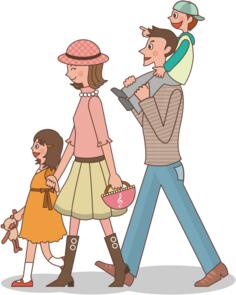 Family taking a walk
