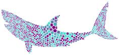 Shark with colorful dots