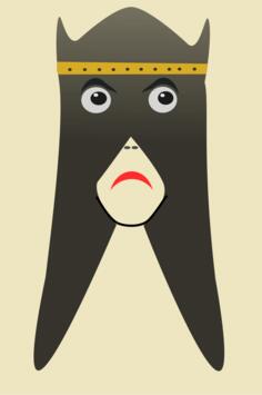 Covered king's face