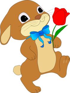 Rabbit with red flower