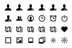 Simple black icon set
