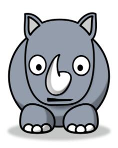 Black rhino vector image