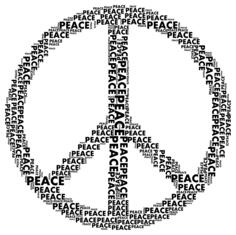 Peace sign with word''peace''