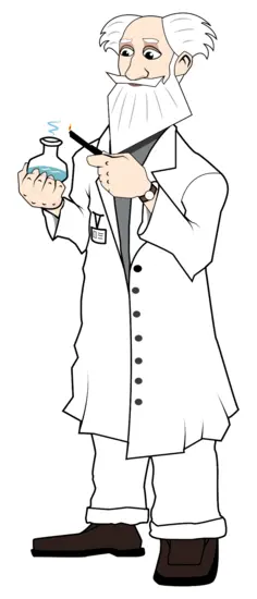Scientist in experiment