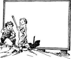 Kids with baseball bat and frame