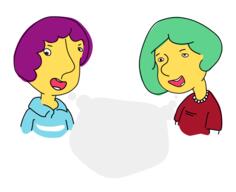 Cartoon talking ladies