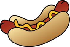 Sausage, bun and mustard
