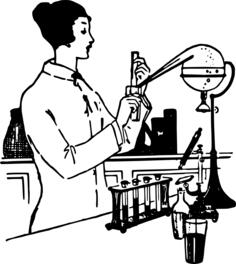Retro lady scientist