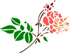 Stylized rose in colors