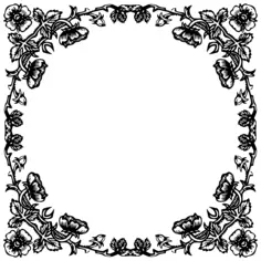 Rose frame vector silhouette