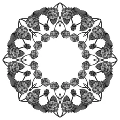 Roses wreath vector silhouette