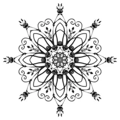 Flowery black and white design