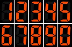 Orange numbers on display