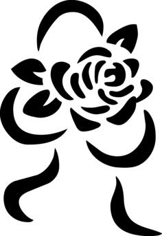 Stylized rose vector silhouette