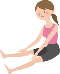 Cartoon woman stretching