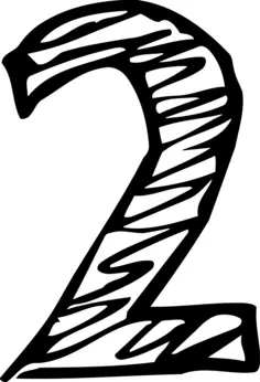 Sketched numeral two