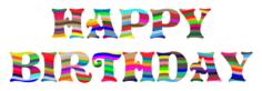 Prismatic happy birthday typography