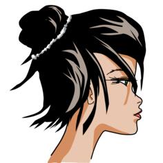 Profile of a girl with bangs