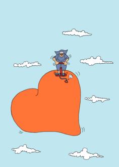 Nun on a heart