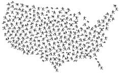 Athletes in US map