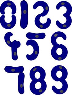Blue numbers vector image