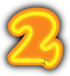 Number two in yellow color