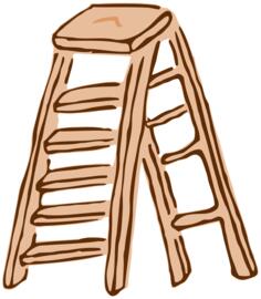 Roughly drawn stepladder