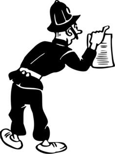 Policeman with warrant