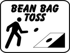 Bean bag toss sign