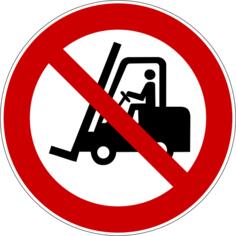 ''No forklifts'' symbol