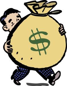 Man with bag money
