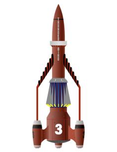 Red rocket vector image