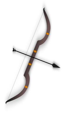 Bow and arrow vector drawing