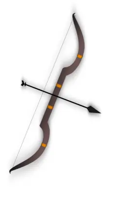 Bow and arrow vector drawing