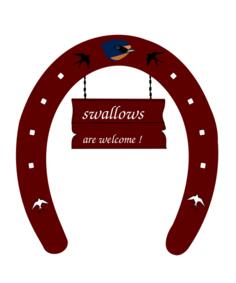Horseshoe with swallows welcome