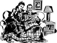 Family reads the news
