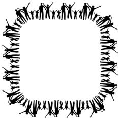 Black frame made of happy family