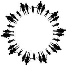 Family holding hands in circle