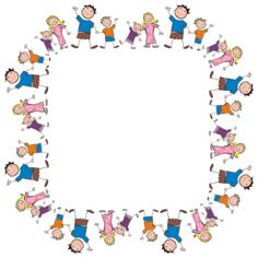 Happy family in square