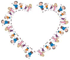 Heart made of family members