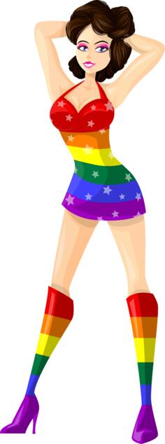 Posing model in LGBT colors