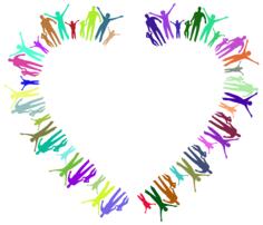 Colorful family heart