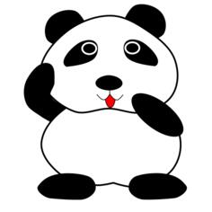 Panda with tongue out
