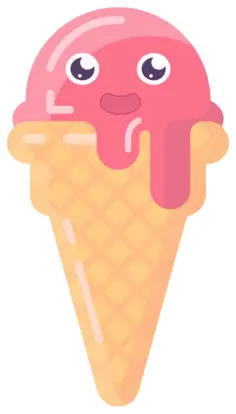 Strawberry ice cream cone