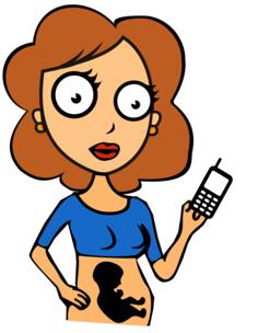 Pregnant lady with mobile