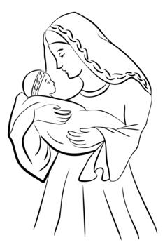 Virgin Mary And Baby Jesus II