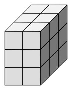 Educational dice in gray color