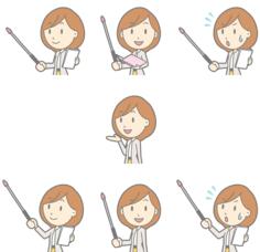 Female teacher poses