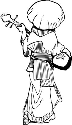 Strolling shamisen player