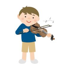 Male violinist playing